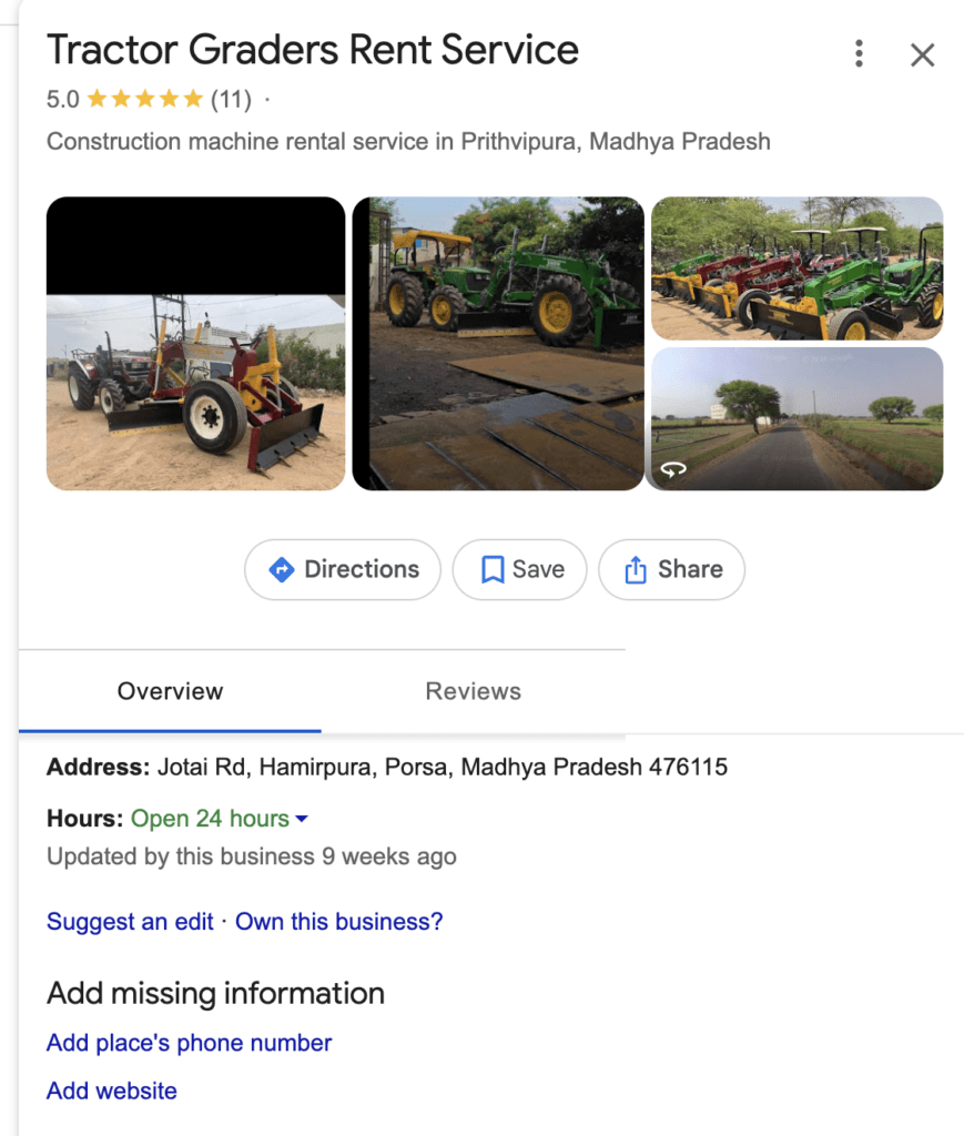 Tractor Graders Rent Service