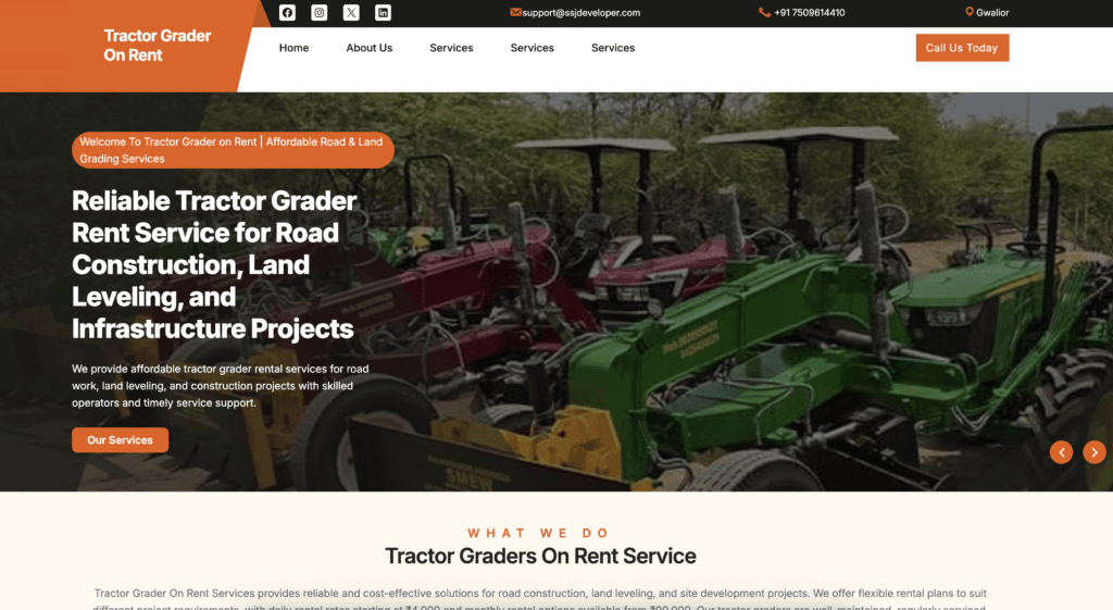 Tractor Grader On Rent Agency